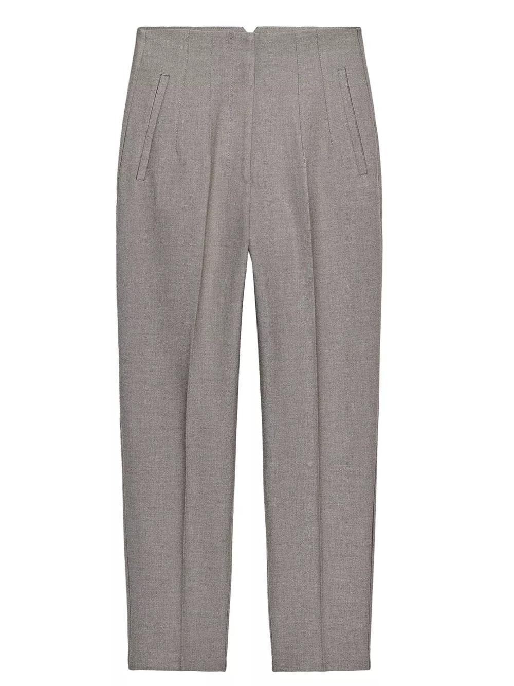 ZARA High Waisted Tailored Trousers Taupe Brown Size Small